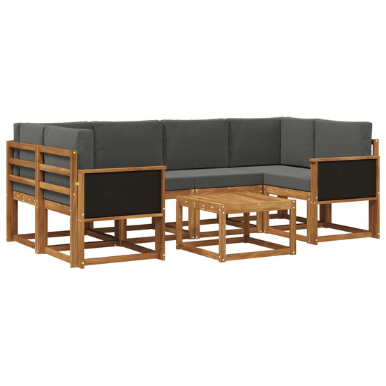Ensemble de canapés d'extérieur 5 pcs naturel et anthracite