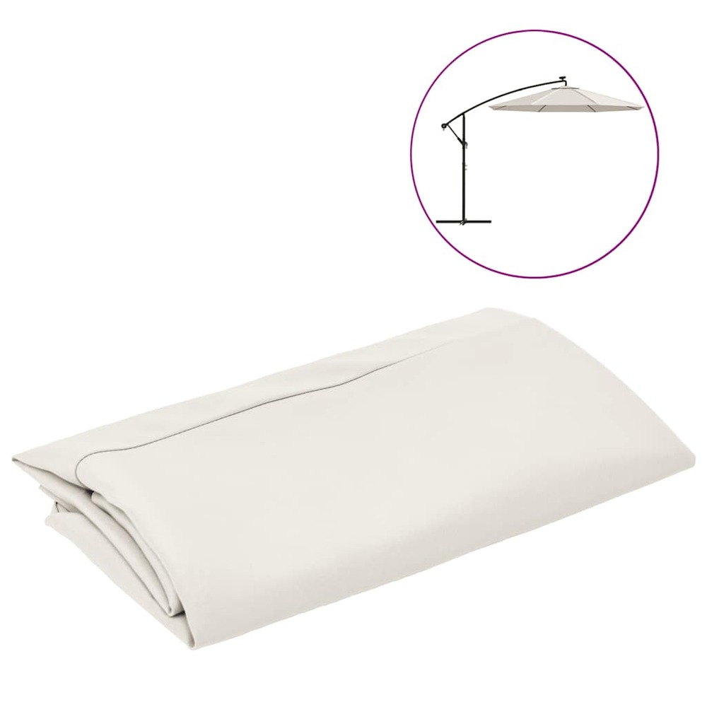 Tissu de remplacement pour parasol déporté blanc sable 350 cm