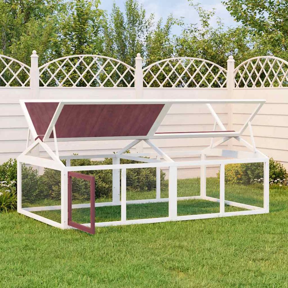 Enclos animaux en bois de pin massif pour jardin 200x113x74 cm moka