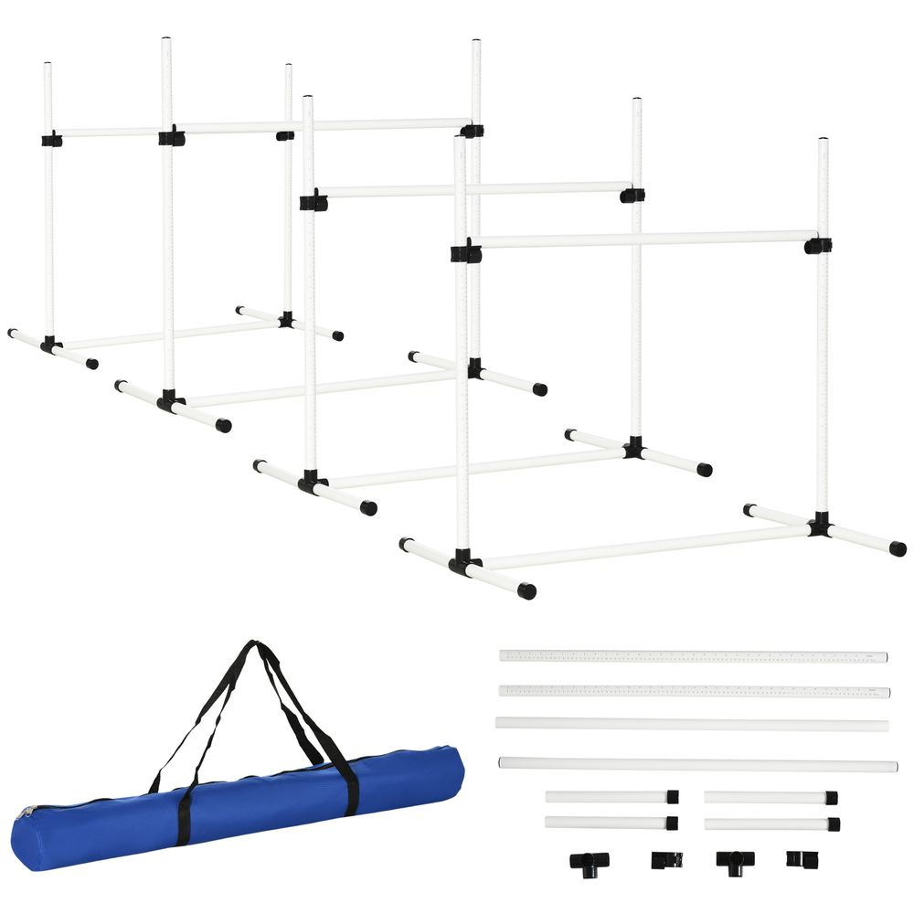 Kit agilité chien à structure tubulaire 4 pièces réglables pour coordination et saut - comfortxl outdoor living