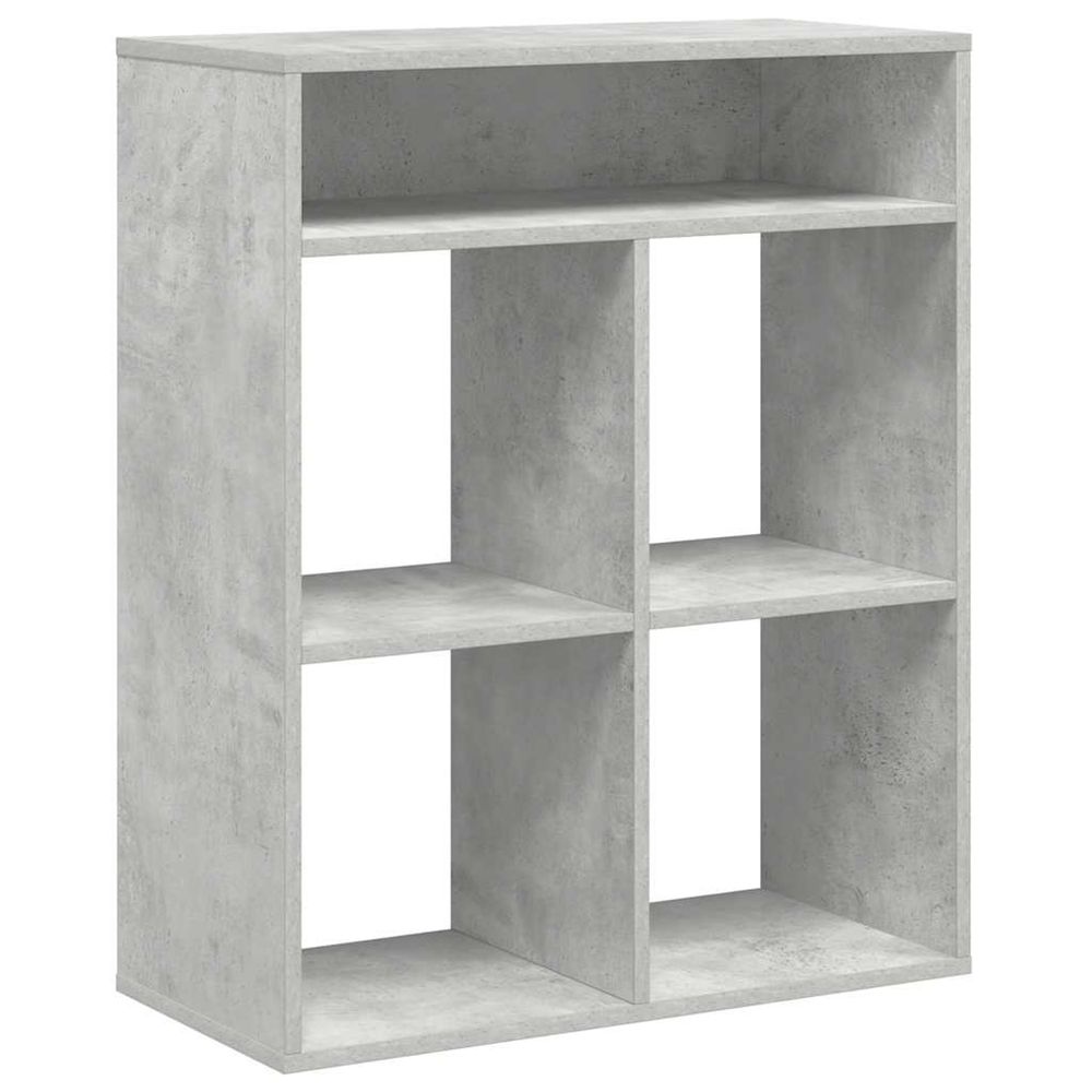 Bibliothèque gris béton 66x31x80 cm bois d’ingénierie