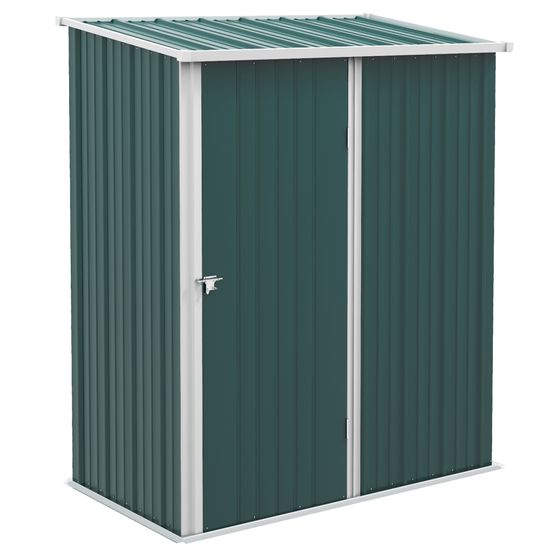 Armoire de jardin métal rangement outillage extérieur toit incliné 161x94x196cm vert - comfortxl outdoor living