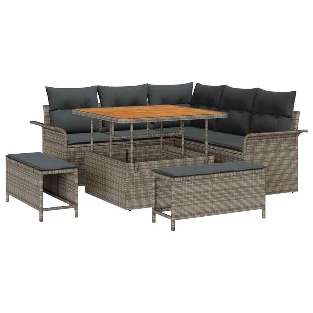 Ensemble de canapé de jardin 8 pc 7-nombre de places gris