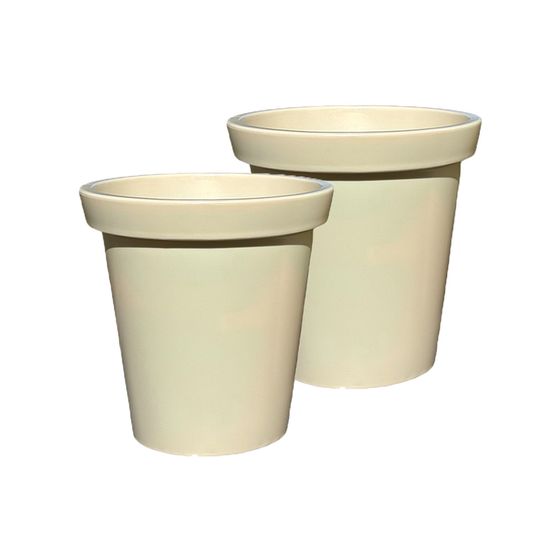 Pot de fleurs rond xxl delight 200l - lot de 2 - plast'up rotomoulage