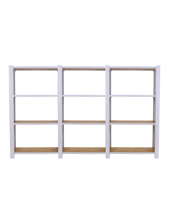 Etagère légère sans vis officlick 4/300 wood 2400 blanc/osb + plaques 1500 blanc/osb 1500x2400x300 - simonrack