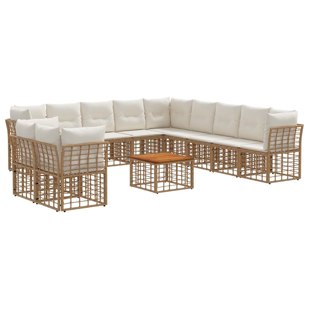 Ensemble de canapés d'extérieur 12 pc blanc naturel et crème