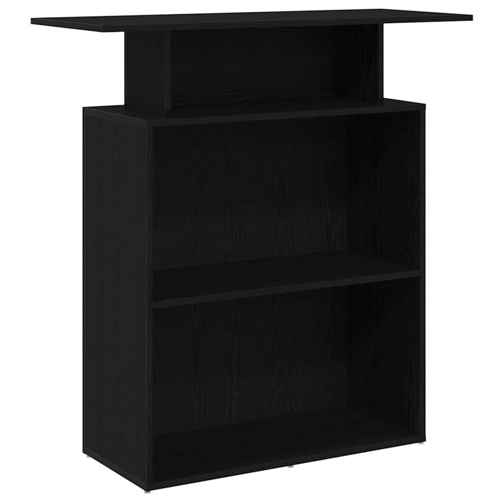 Bureau de réception noir 100x40x104 cm bois d'ingénierie