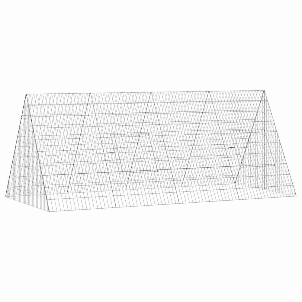 Cage à poules argenté 215 x 100 x 85 cm acier galvanisé
