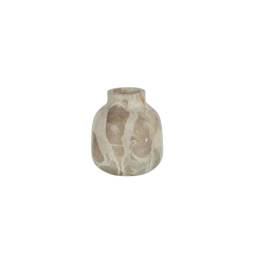 Vase en pierre beige 10x10x10 cm