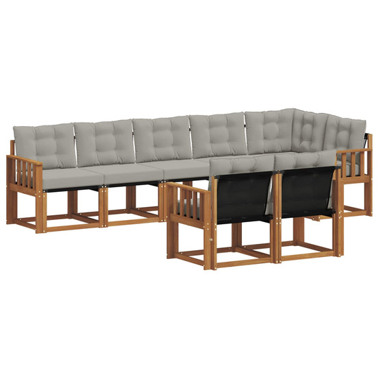 Ensemble de canapés d'extérieur 8 pcs gris naturel et clair