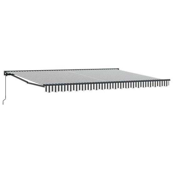 Auvent rétractable manuel anthracite et blanc 4 x 2 m