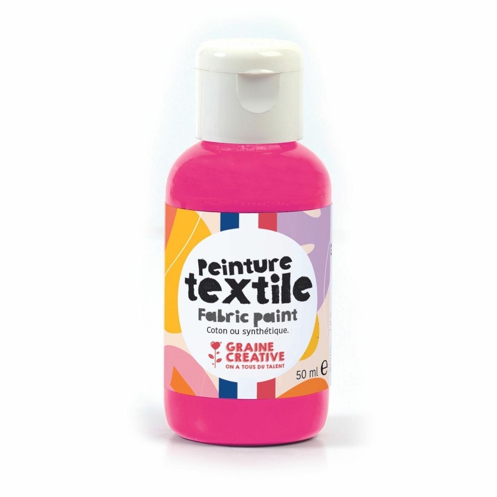Peinture pour textile 50 ml - rose fluo