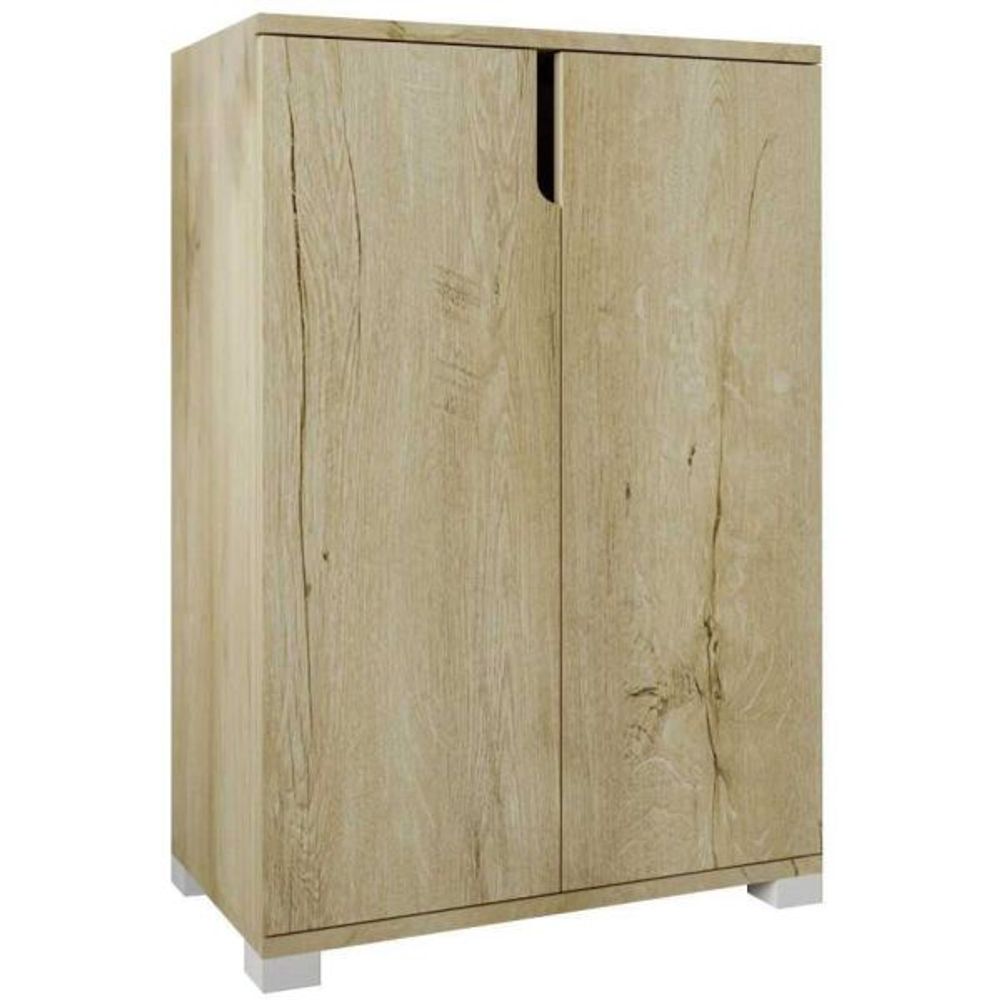 Meuble à chaussures 2 portes en aggloméré venedik chêne