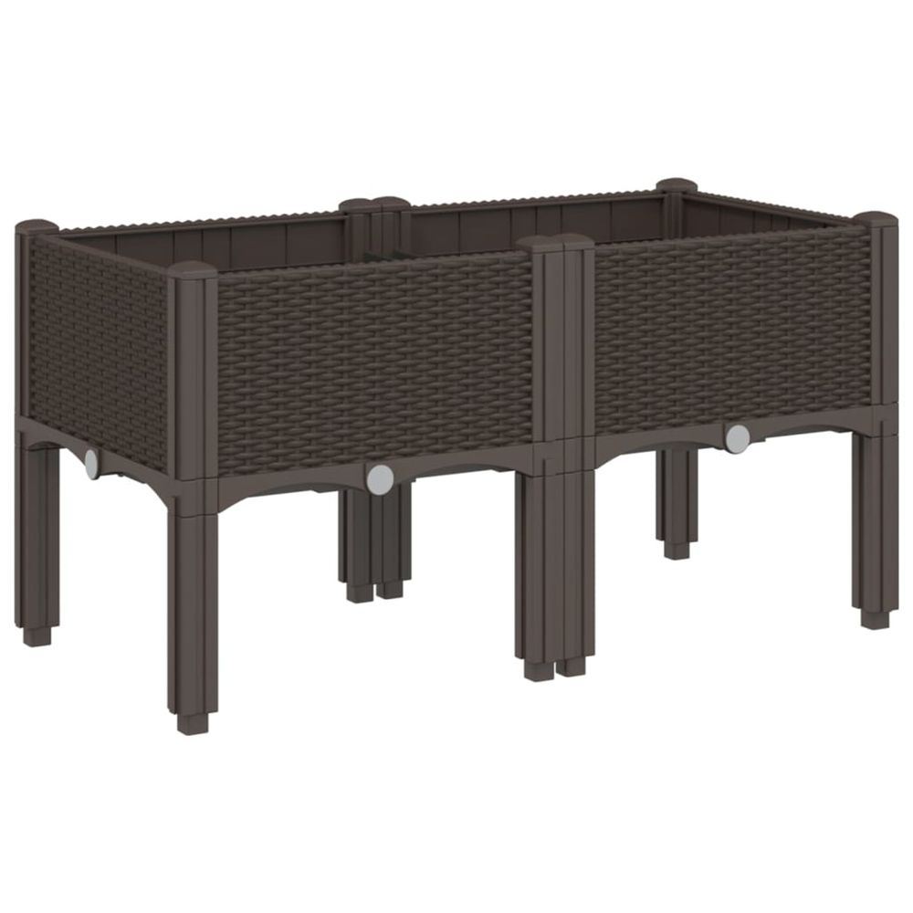 Jardinière d'extérieur avec pieds marron 80x40x42 cm pp