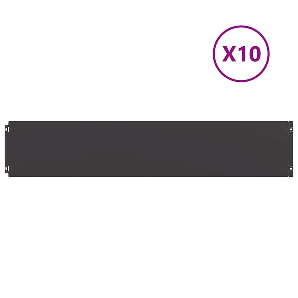 Bordure de pelouse 10 pc 20 x 103 cm acier noir