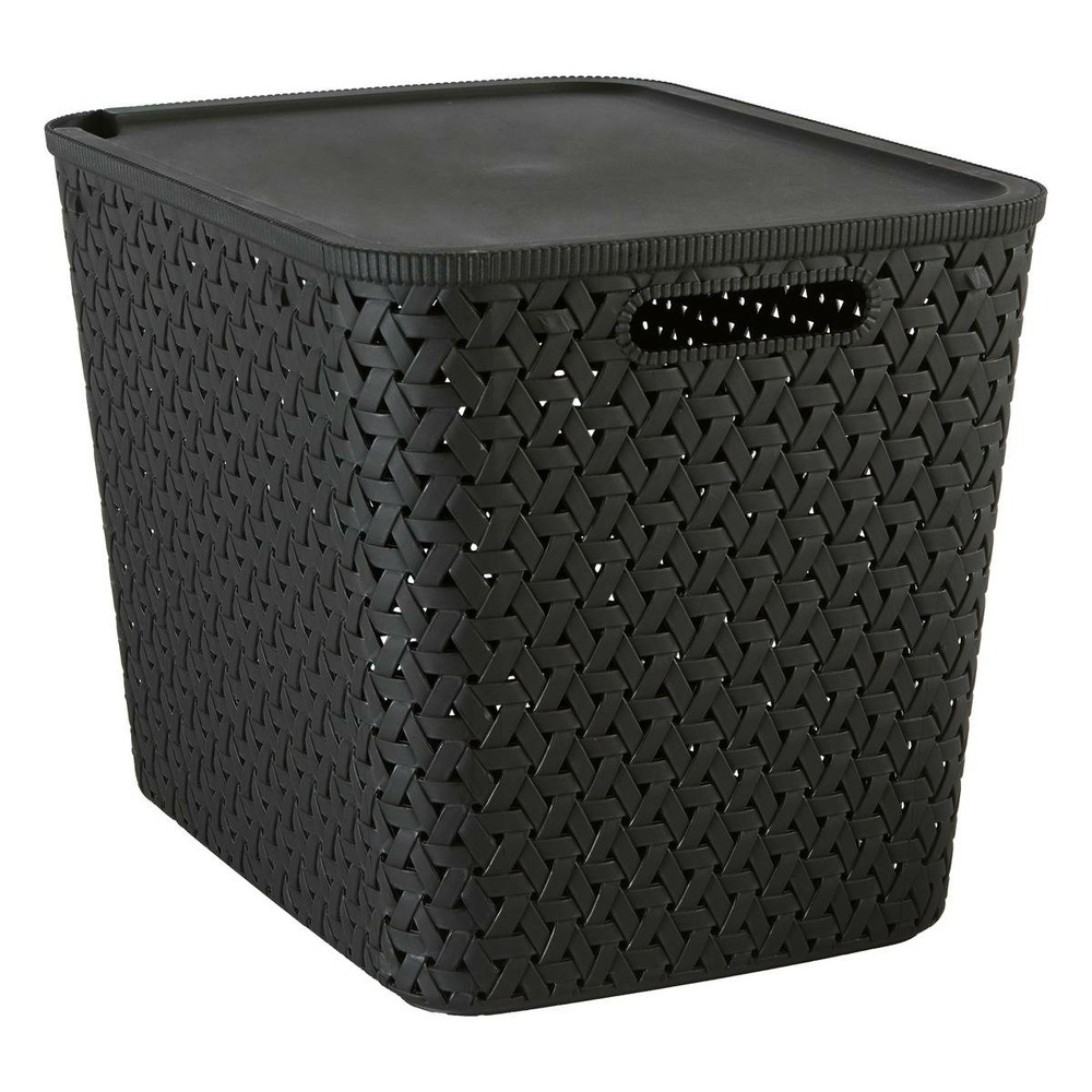 5five - panier tressy en plastique noir 28l