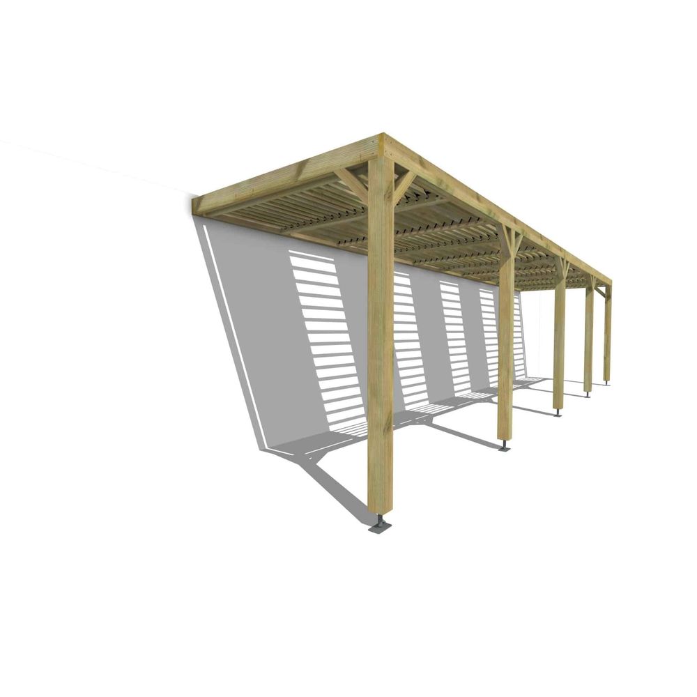 Pergola bois • 10m x 2m • adossée • sens profondeur • lames orientables bioclimatiques incluses • livraison comprise