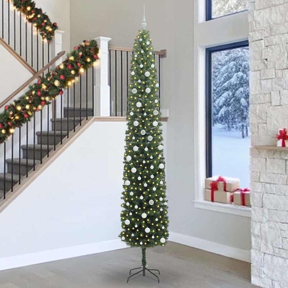 Kit sapin de noël artificiel très haut 300 cm avec lumières led et décorations