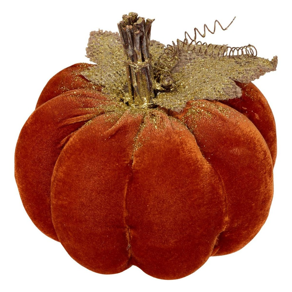 Plf citrouille velours 20x17cm