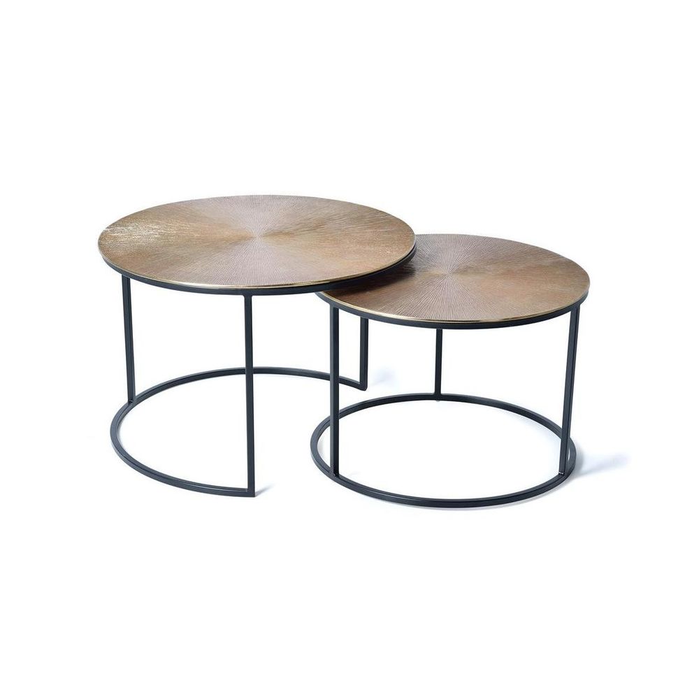 Lot de 2 tables basses bronze bronze bronze - décoration d'autrefois