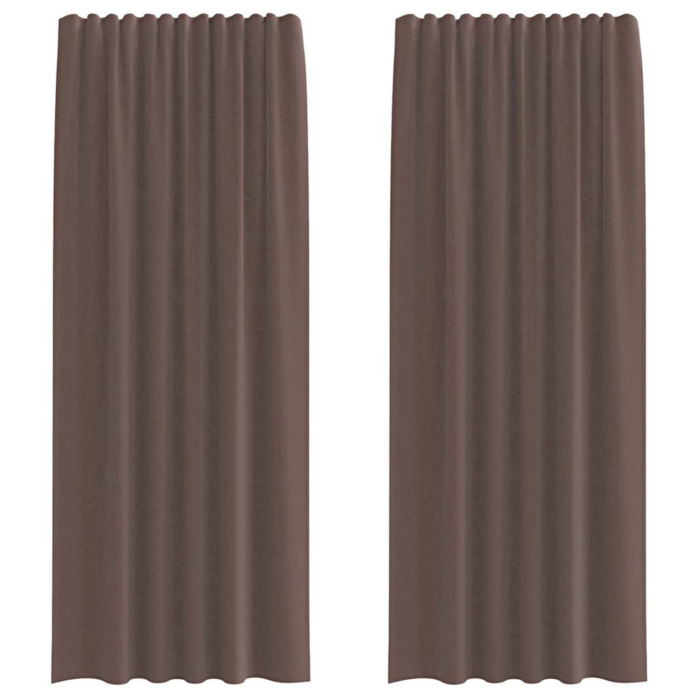 Rideaux en voile avec passants 2 pcs marron