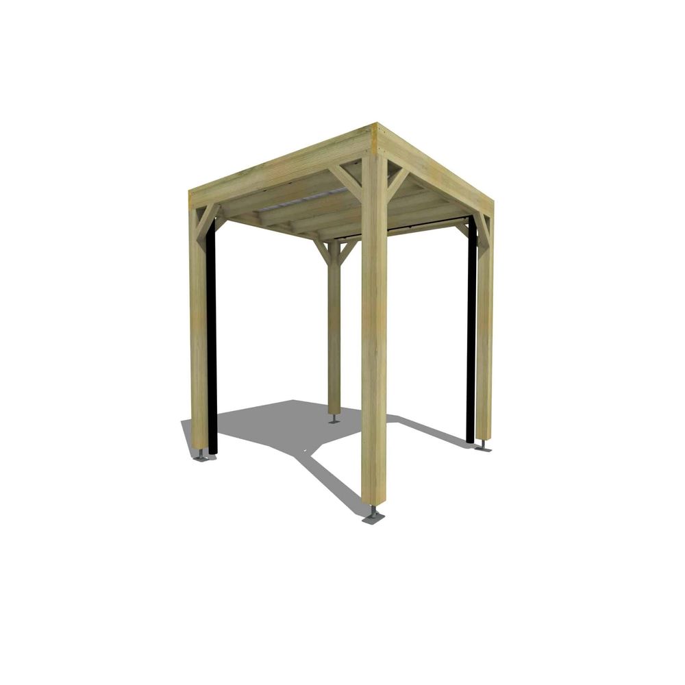 Carport bois autoportant 5 m² • 2 x 2 m • hauteur de passage 2,37 m • sens profondeur • livraison comprise