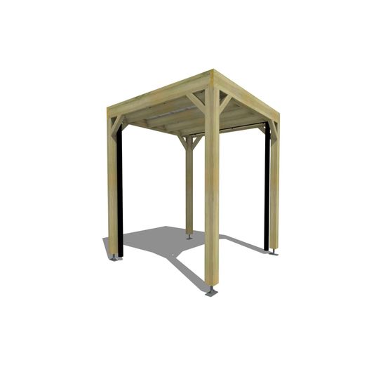 Carport bois autoportant 5 m² • 2 x 2 m • hauteur de passage 2,37 m • sens profondeur • livraison comprise