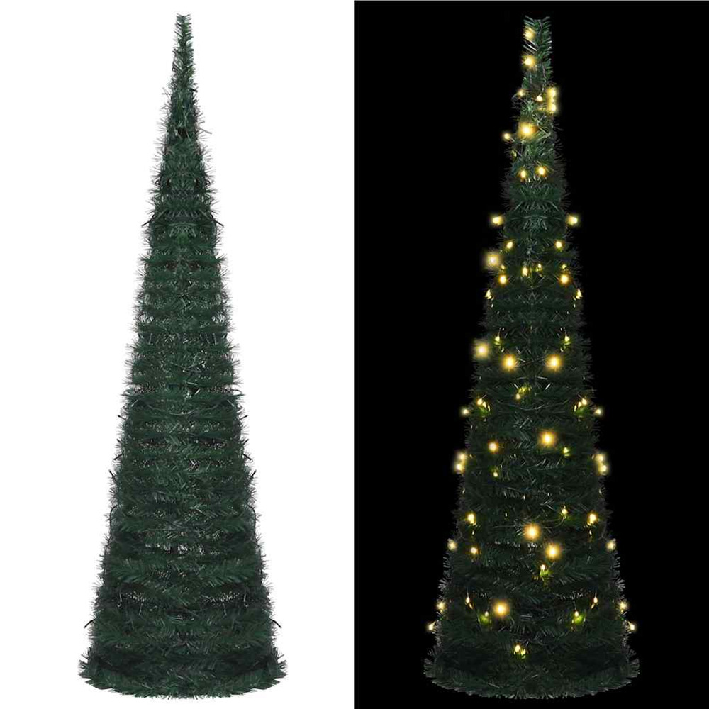 Sapin de noël artificiel pré-éclairé avec guirlandes vert 150cm