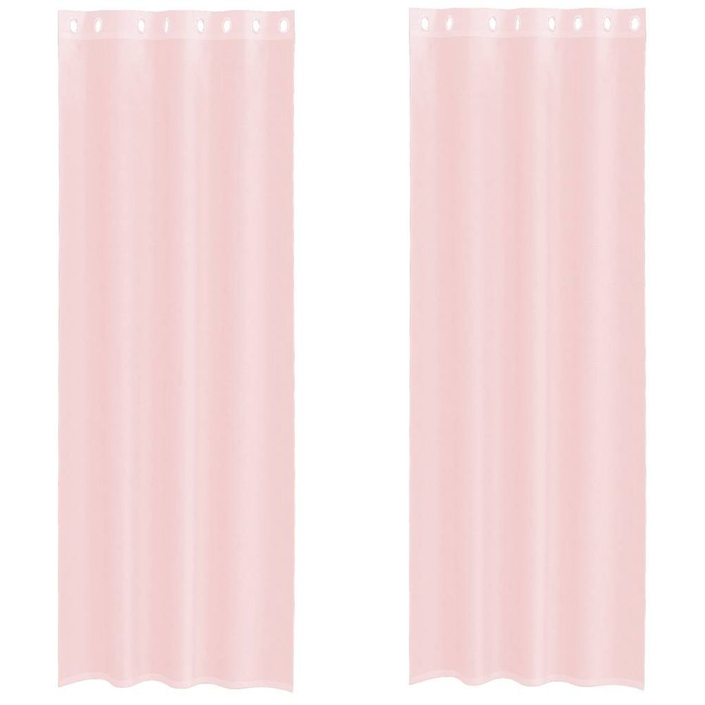 Rideaux en voile avec œillets 2 pcs rose clair 140x260 cm