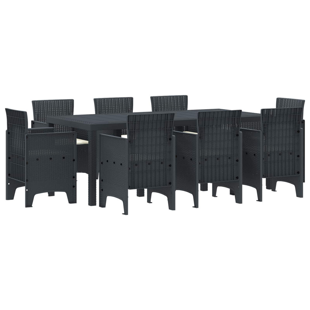Ensemble de salle à manger pour jardin 9 pcs anthracite