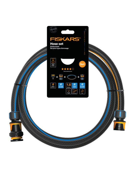 Kit tuyau 1.8m q4 13mm + raccords - fiskars