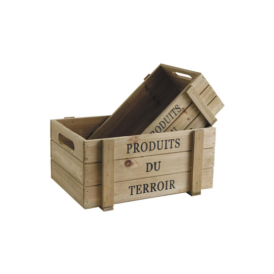 Caisses en bois vieilli produits du terroir