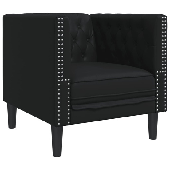 Fauteuil chesterfield noir similicuir