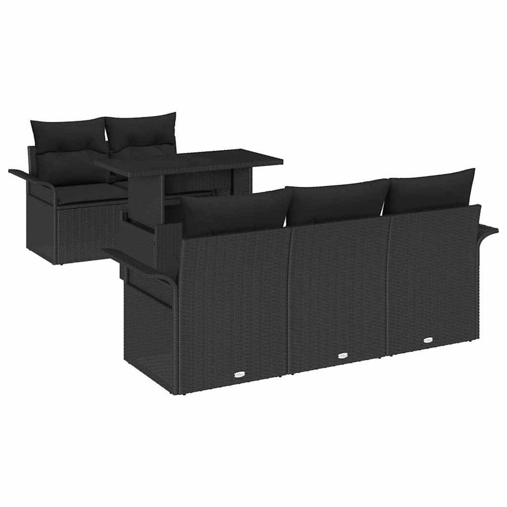 Ensemble de canapé de jardin 6 pc noir