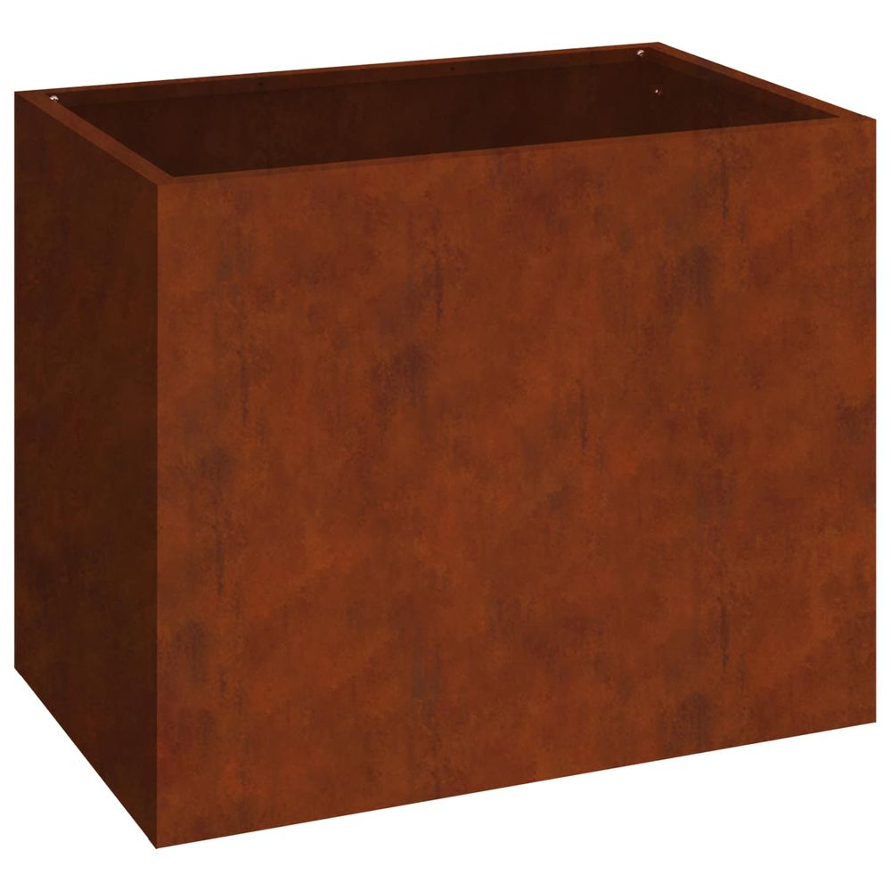 Cache-pot de jardin rouillé 50 x 32 x 40 cm acier patiné