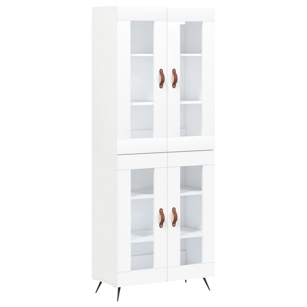Buffet bahut commode armoire meuble de rangement organisateur cuisine salle de séjour salon haut 69,5 x 34 x 180 cm bois d'in