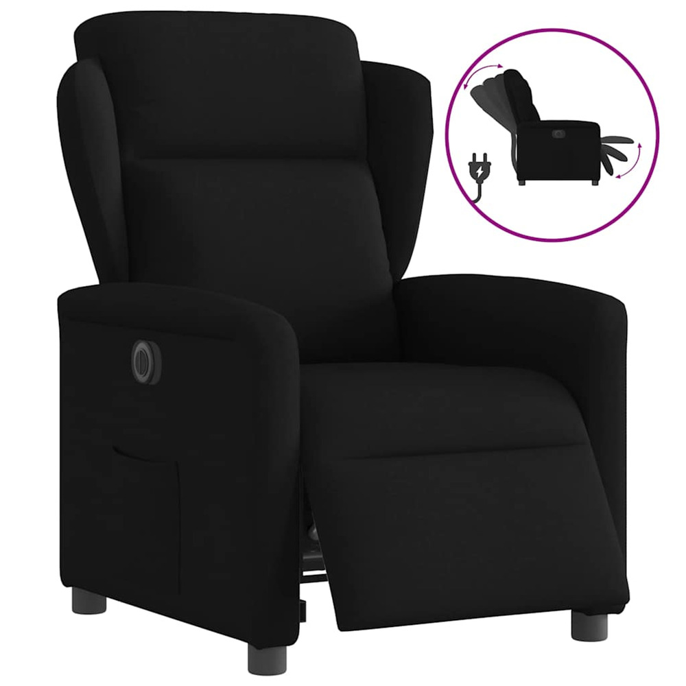 Fauteuil inclinable électrique noir tissu