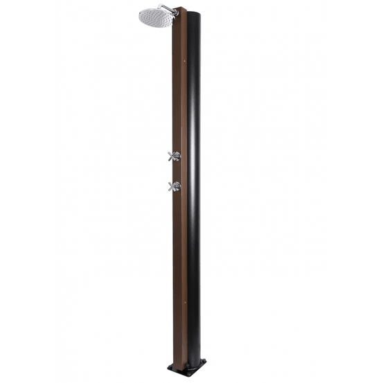 Douche de jardin solaire marron rustique 40l