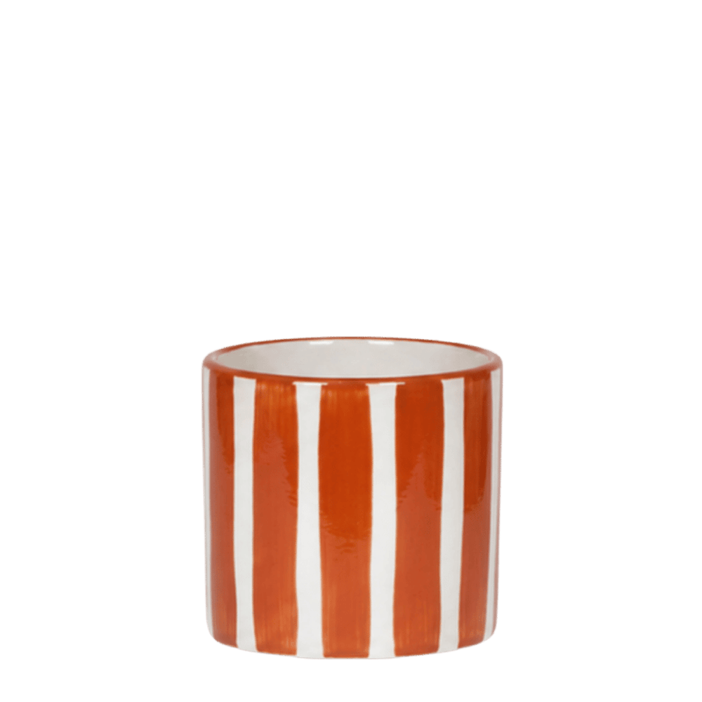 Cache-pot painted stripe orange - ø6 cm