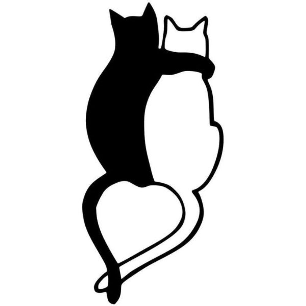 Décoration murale en métal chats coeur