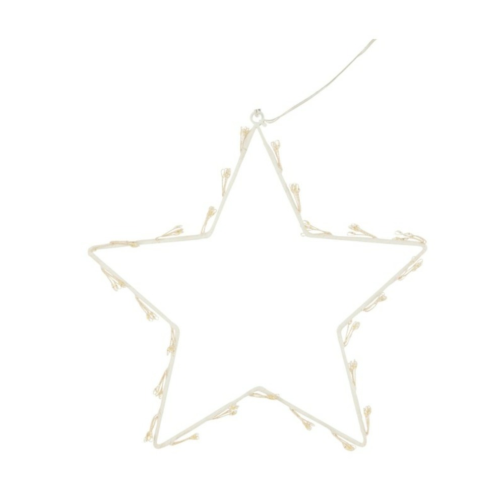 Étoile lumineuse en métal blanc 30x1x30 cm