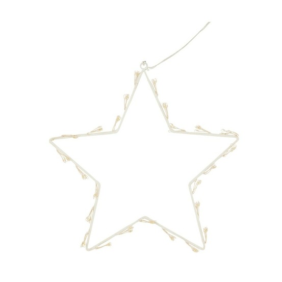 Étoile lumineuse en métal blanc 30x1x30 cm