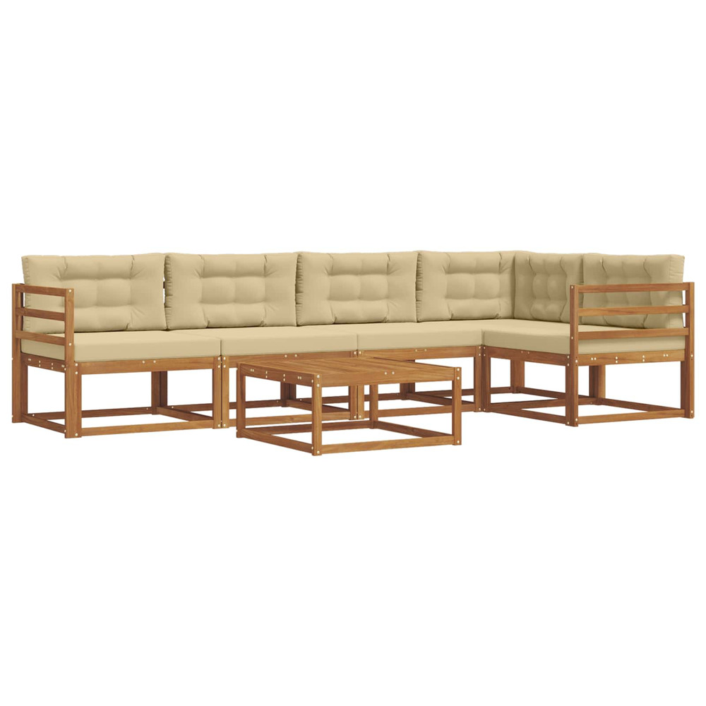 Ensemble de canapés d'extérieur 6 pcs naturel et beige