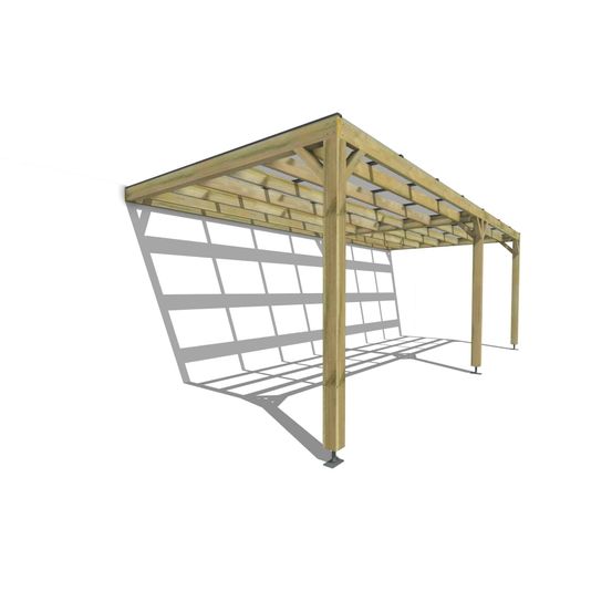 Pergola bois • 7m x 3m • adossée • sens largeur • couverture étanche transparente incluse • livraison comprise
