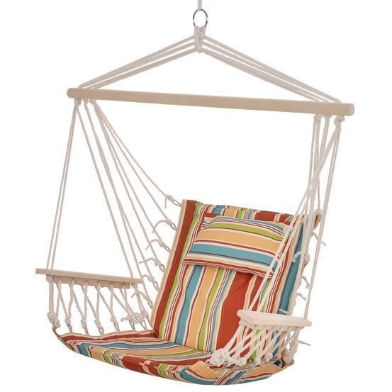 Siège suspendu confort avec coussin cadre solide charge 100kg intérieur extérieur multi-couleurs
