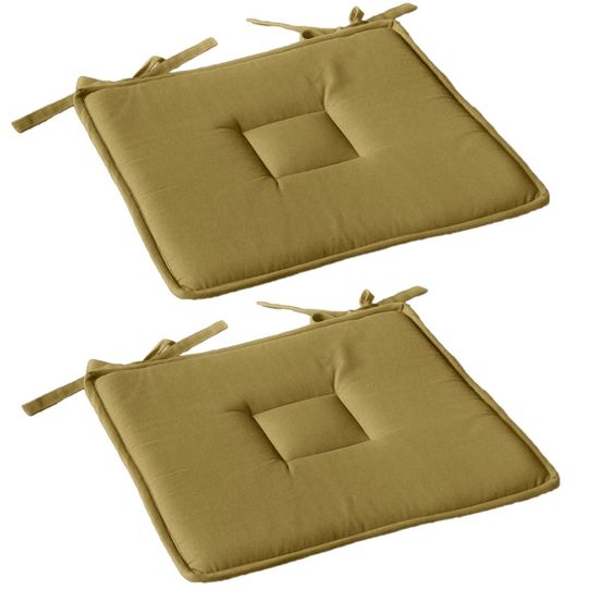 Lot de 2 galettes de chaise en coton panama