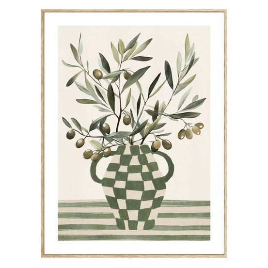 Toile imprimée olive