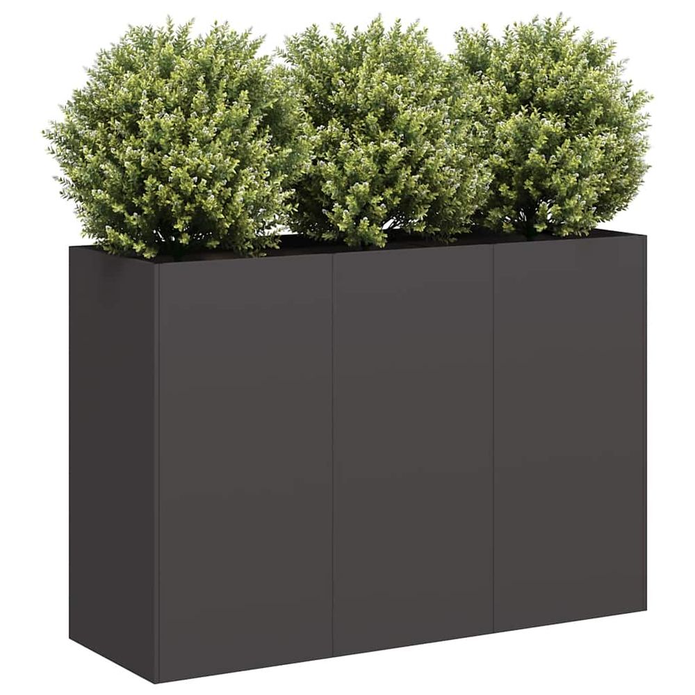 Jardinière rectangulaire acier laminé pour jardin terrasse bac à fleurs 120x80x80 cm noir
