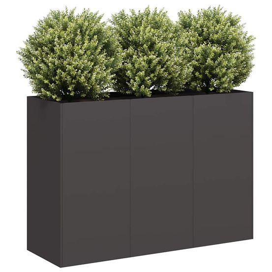 Jardinière rectangulaire acier laminé pour jardin terrasse bac à fleurs 120x80x80 cm noir