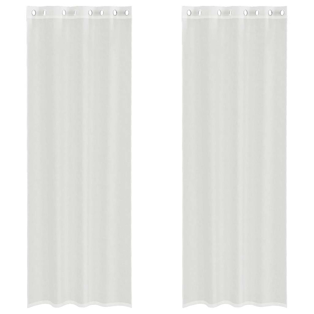 Rideaux en voile avec œillets 2 pcs blanc